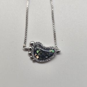 Elegant Silver and Black Pendant Necklace